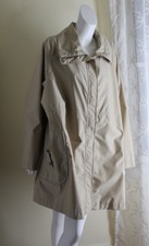 Lands End Sz 2x Fabulous Artsy Beige Spring Lightweight Coat Jacket Trench