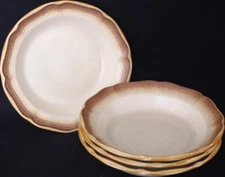 Mikasa Whole Wheat Stoneware E8000 Set of 4 8.5" Rimmed Table Soup Cereal Bowls