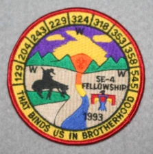 BSA OA 1993 SE 4 FELLOWSHIP PATCH INITO 324 HOST LODGE