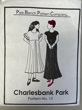 Park Bench No. 13 Charlesbank Park Dress Pattern Oversized Flared 12-14
