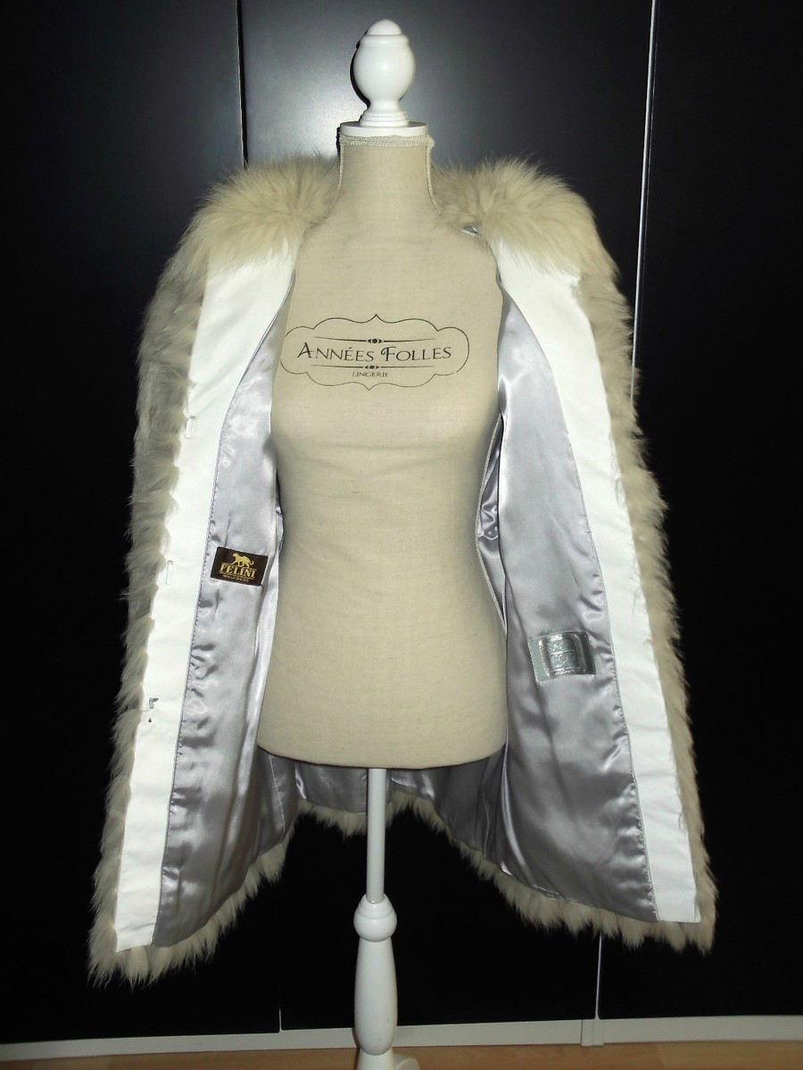 Manteau Femme Felini Saga Fox En Fourrure Véritable Blanche - Taille 40-42 - Occasion Très Bon état