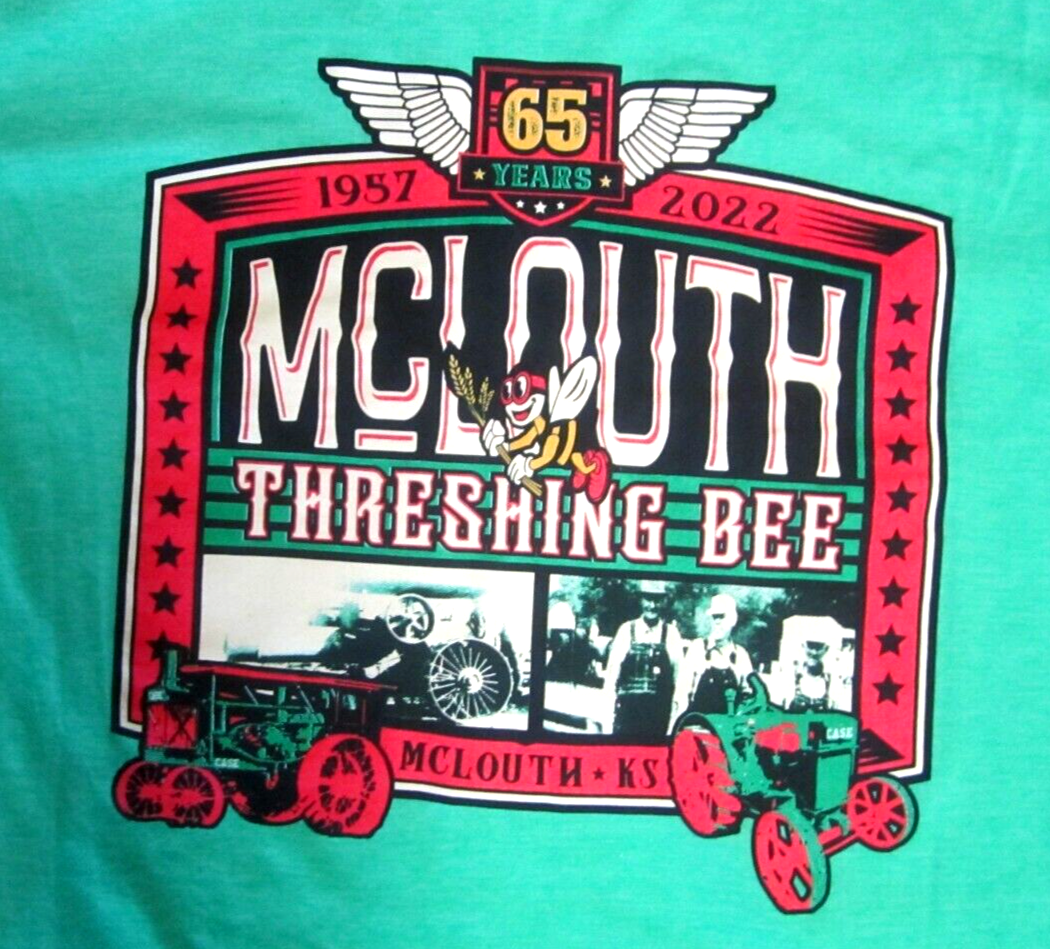 65th Annual McLouth Kansas Threshing Bee TShirt, Large, Poly Cotton