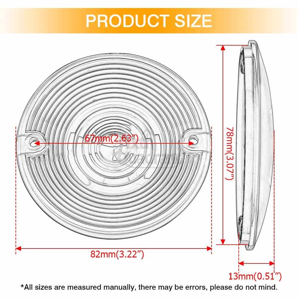 Lente cubierta luz señal de giro ámbar 2x para Harley Touring Electra Glide Road King Foto 2 de 4