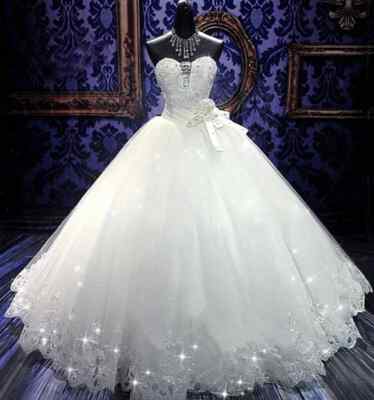 Shining Crystal Wedding Dress Back Bandage Thin Gauze Decal Bride's Weddingdress
