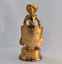 Vintage First Place Award Trophy Texas Jaycees Ole Jake Cowboy Gold Metal