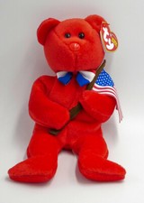 Ty Beanie Baby Bear  "THOMAS" "INDEPENDENCE DAY BEAR"  MWMT MINT w/ERRORS