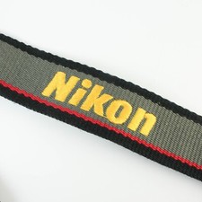 Nikon - 1.5" Wide Gray/Black/Red - Cotton - Classic Camera Strap - Vintage