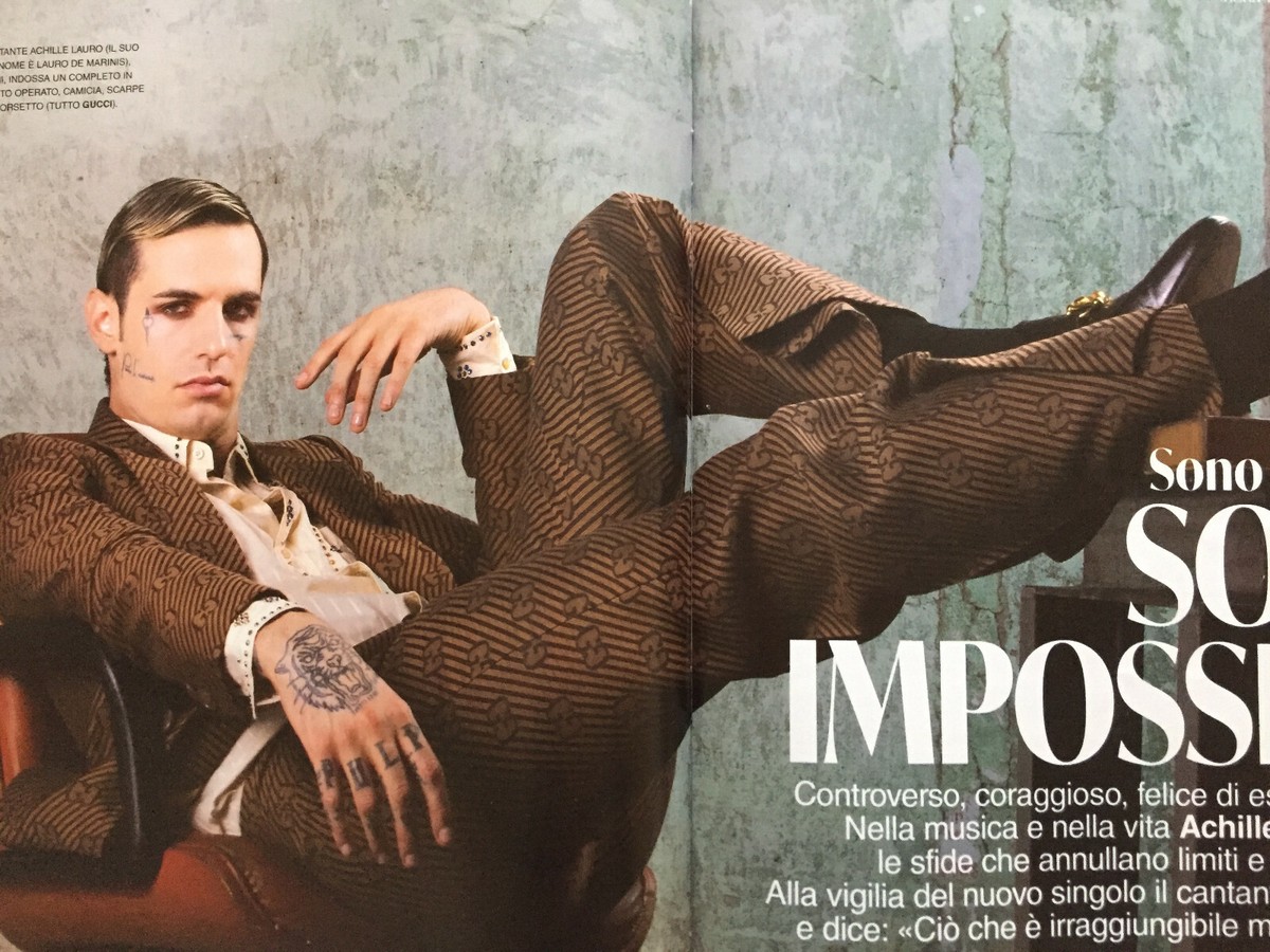 Musica Vestito Gucci Achille Lauro Foto Stock Editoriale Italian