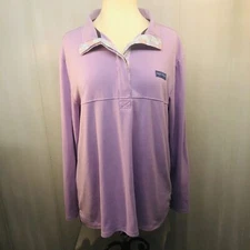 Simply Southern turtle long sleeve 3 button polo pullover purple XL