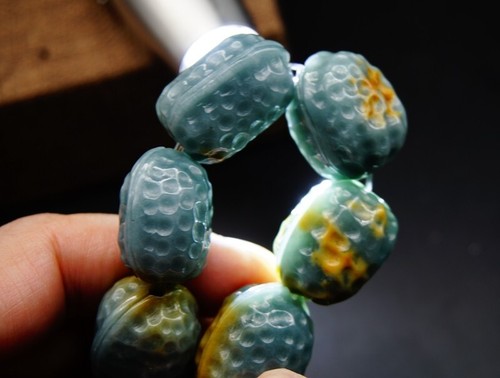 Certified Grade A Guatemalan Icy Brown Blue Juglans Bracelet 7“ Gemstone - Picture 11 of 15