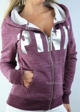 Victoria's Secret PINK Sherpa Fleece Sweatshirt Lined Full Zip Hoodie Jacket NWT