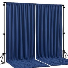 Navy Blue Backdrop Curtains-Wrinkle-Free Navy Blue Curtains Polyester Photogr...