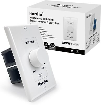 Herdio Wall Mount Volume Control Rotary In-Wall Speaker Knob VCP-100