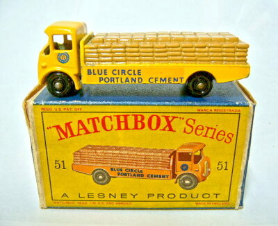 Matchbox RW 51A Albion Chieftan gelb rare schwarze Räder dunkle Ladung ''D'' Box