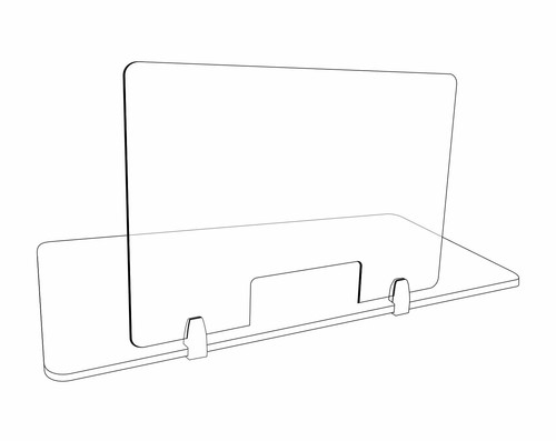 80cm High Table Edge Clamp Sneeze Guard Counter Edge Mounted Safety Screen - Picture 11 of 12