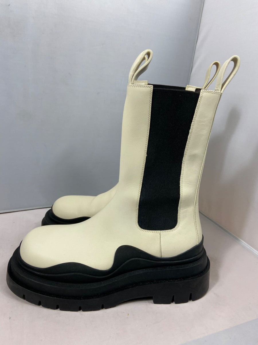 bottega white boots