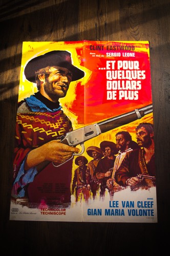 FOR A FEW DOLLARS MORE  French Moyenne Vintage Movie Poster Original R1965