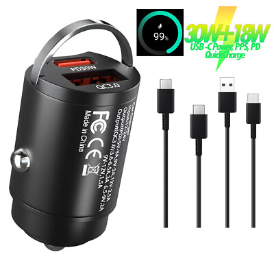 OnePlus 8/8 Pro/7Pro/7T/7 PD 36W Dual USB Auto Schnellladegerät Typ C Datenkabel