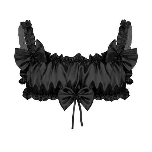 Set Reggiseno Uomo Sissy Frilly Arruffato Senza Ferretto Bralette con Mutandine Set Lingerie - Foto 3 di 48