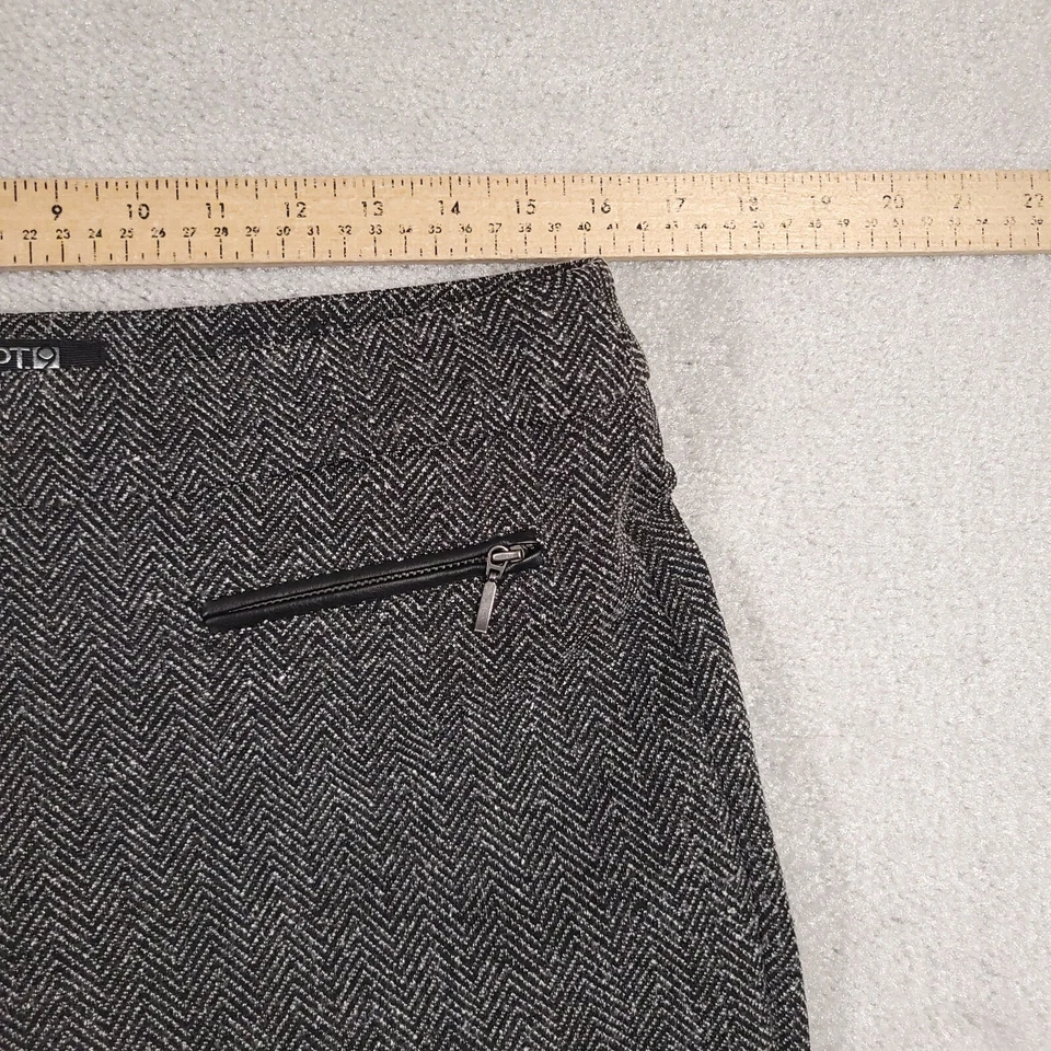 Apt. 9 Womens Ankle Pants Size 12 Gray Chevron Zip Pockets - Image 4 of 4
