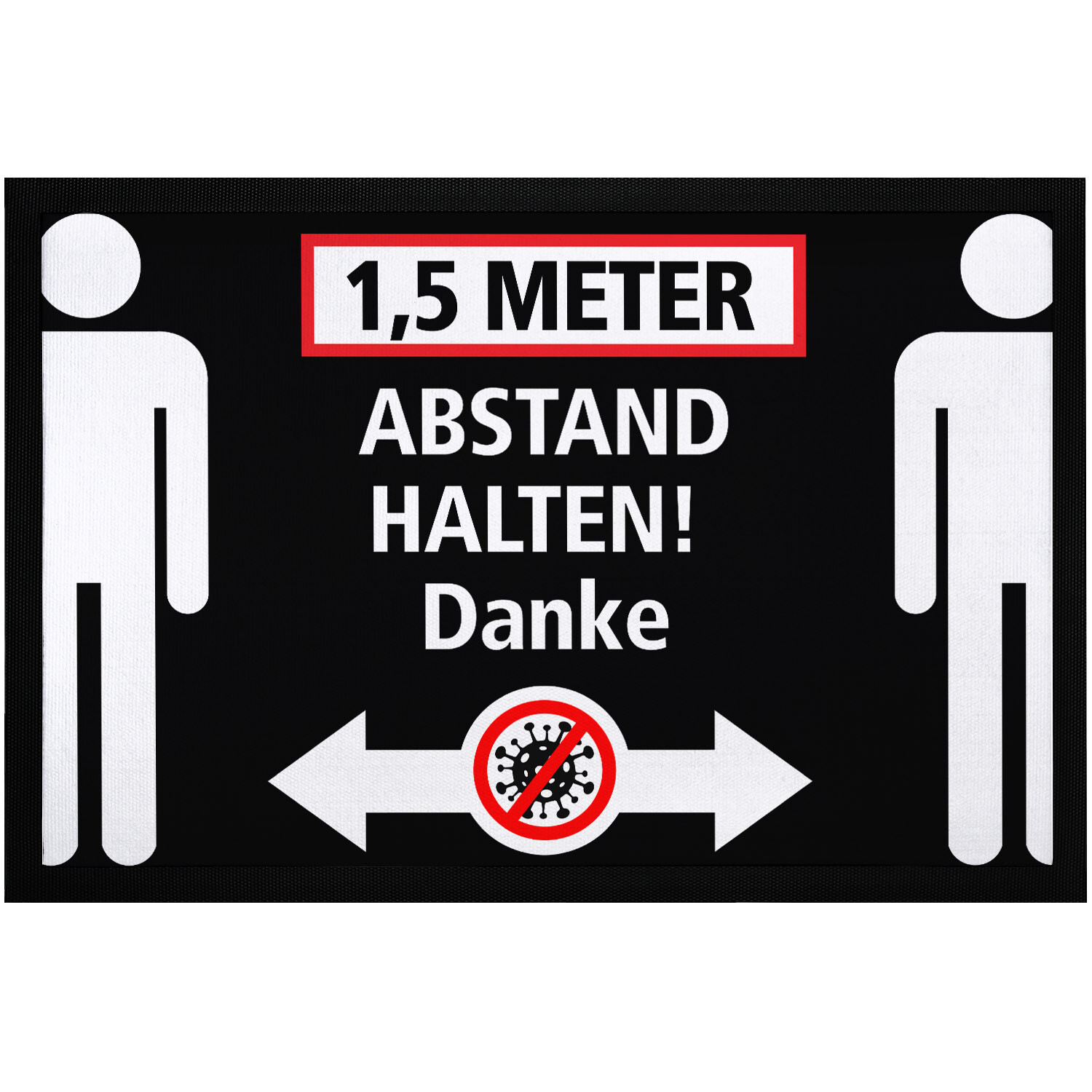Коврик у двери со слоганом Соблюдайте дистанцию в 15 метра Спасибо Предупреждение о пандемии вируса 4990₽