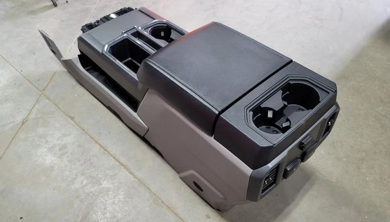 2017-2020 Ford F150 Floor Center Console Assembly Black Grey Without Side Trims - Image 3 of 3