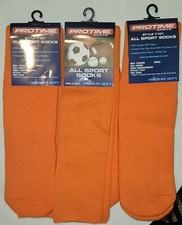 3 pair unisex kids ORANGE SOCKS size youth medium 24" soccer football baseball