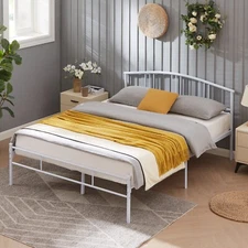 VECELO Twin/Full/Queen Metal Bed Frame with Headboard Metal Mattress Foundation