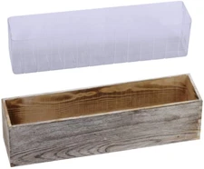 Wood Planter Box Rectangle Whitewashed Wooden Decorative Rustic Wooden Box