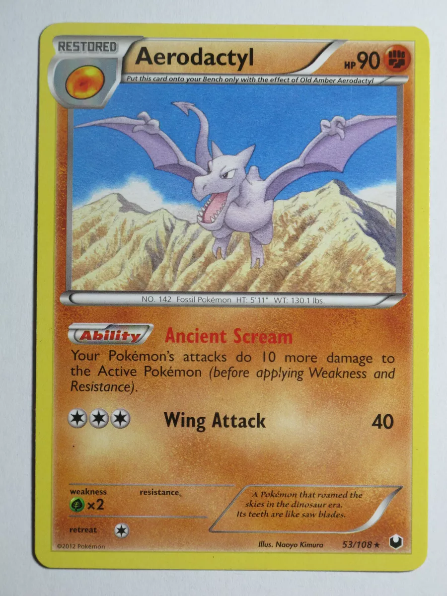 Pokemon 53/108 Aerodactyl Dark Explorers Non-Holo Light play