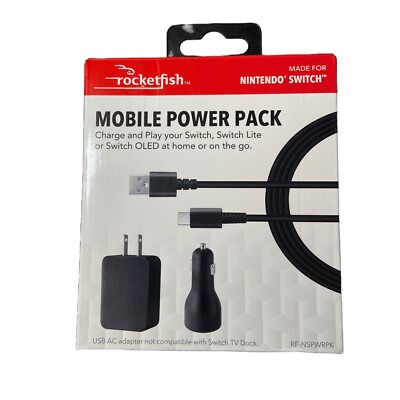 Rocketfish Mobile Power Pack For Nintendo Switch & Switch Lite - Black