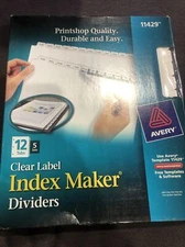 Avery Dennison Ave-11429 Index Maker Clear Label Dividers W/ Tabs - 12 X