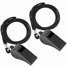 2PCS Sports Whistles with Lanyard, Loud Crisp Sound Whistle Ideal for Coaches,