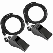 2PCS Sports Whistles with Lanyard, Loud Crisp Sound Whistle Ideal for Coaches, 