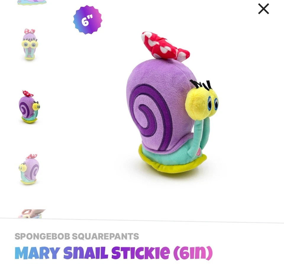 YouTooz * Mary Stickie *  SpongeBob Square Pants * 6” Plush * NEW * In Hand * - Image 2 of 4