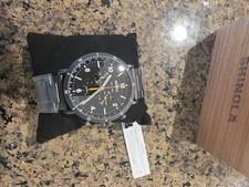 Shinola Canfield Sport Chrono Watch 45mm Black Stainless Steel Band W Rubber B