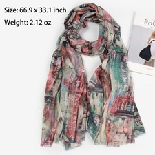 Lightweight Fashion Scarf Shawl, Versatile Travel Scarf, Elegant Floral Print