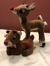 Vintage Rudolph The Red Nosed Reindeer Plush Lot Of 2 Christmas Nostalgia