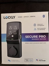 Lockly Secure Pro WiFi Smart Deadbolt PGD728WMB Fingerprint Matte Black New