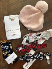 Janie and Jack NWT Accessory Bundle 0-6 Months Headbands Tights Hat Socks