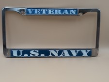 Vintage Veteran U.s. Navy Solid Metal Heavy Duty License Plate Frame Tag Usa Vintage Veteran U.s. Navy Solid Metal Heavy Duty License Plate Frame Tag Usa