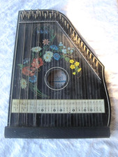 Antique Vintage Jubeltone Konzert Salon Harfe Zither Lap Harp Germany