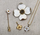 Vintage Goldtone Crown Trifari Dogwood Jewelry Lot