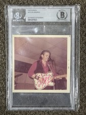 Waylon Jennings Signed On Stage Polaroid Type 1 Photograp Red Ink Beckett RARE!!