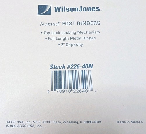 VINTAGE WILSON JONES NOMAD LEDGER POST BINDER VINTAGE 226-40N & Ledger Sheets - Picture 7 of 8