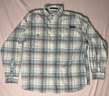 Columbia Super Bahama Vented Shirt Men s Size Large Plaid Long Sleeve Button Up