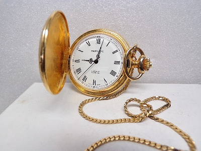 Vintage Majestime Gold Plated 17 Jewel Swiss Made Pocket Watch