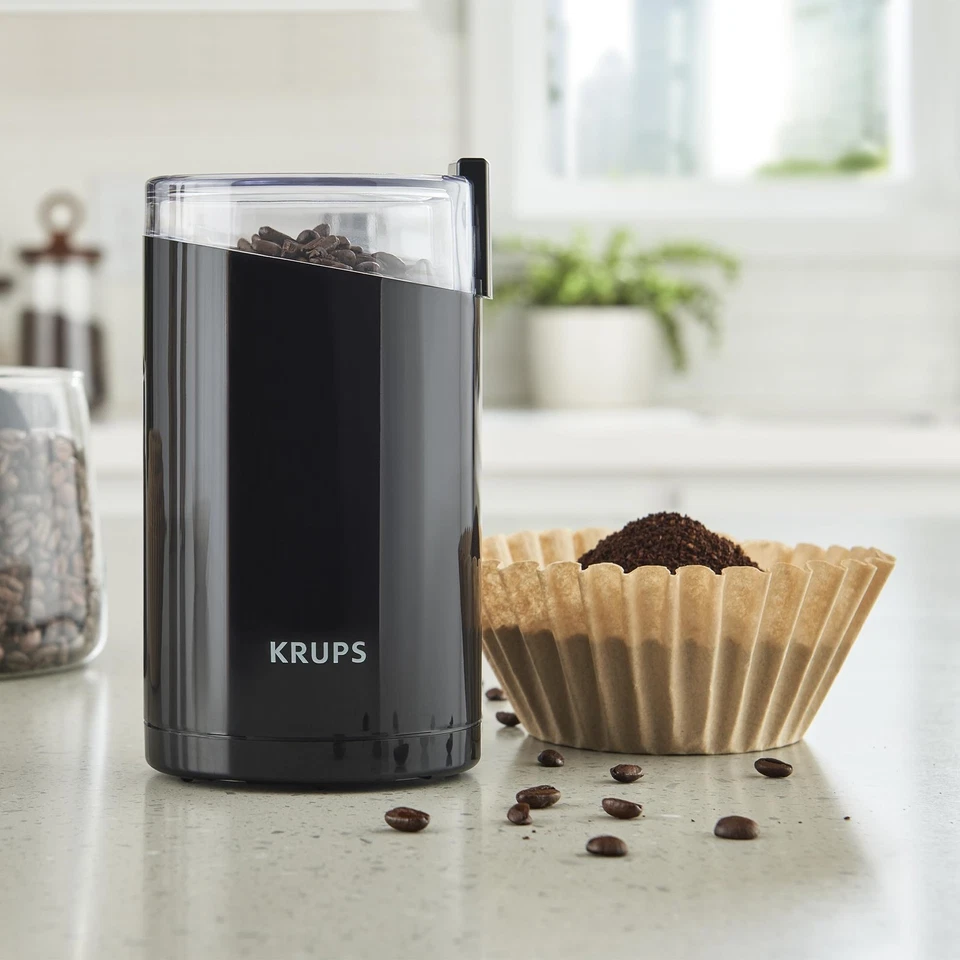 KRUPS F20342 Electric Coffee Grinder 3 oz Black 200W Stainless Steel Blades - Image 2 of 4
