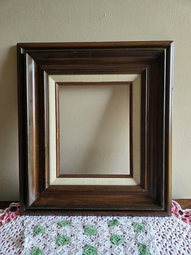 VTG Mexico Double Wood Brown Picture Frame Wall Art Gallery Photo Size 10 X 8 In