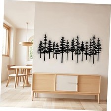 Jidecor Metal Pine Tree Wall Art Decor Nature Home 25.3"L x 11.4"W black Rustic